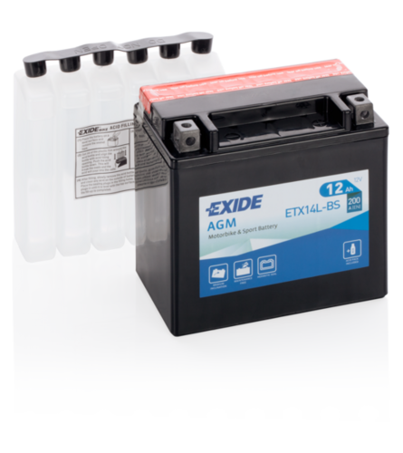 Аккумуляторная батарея EXIDE ETX14L-BS 12Ah 200 A