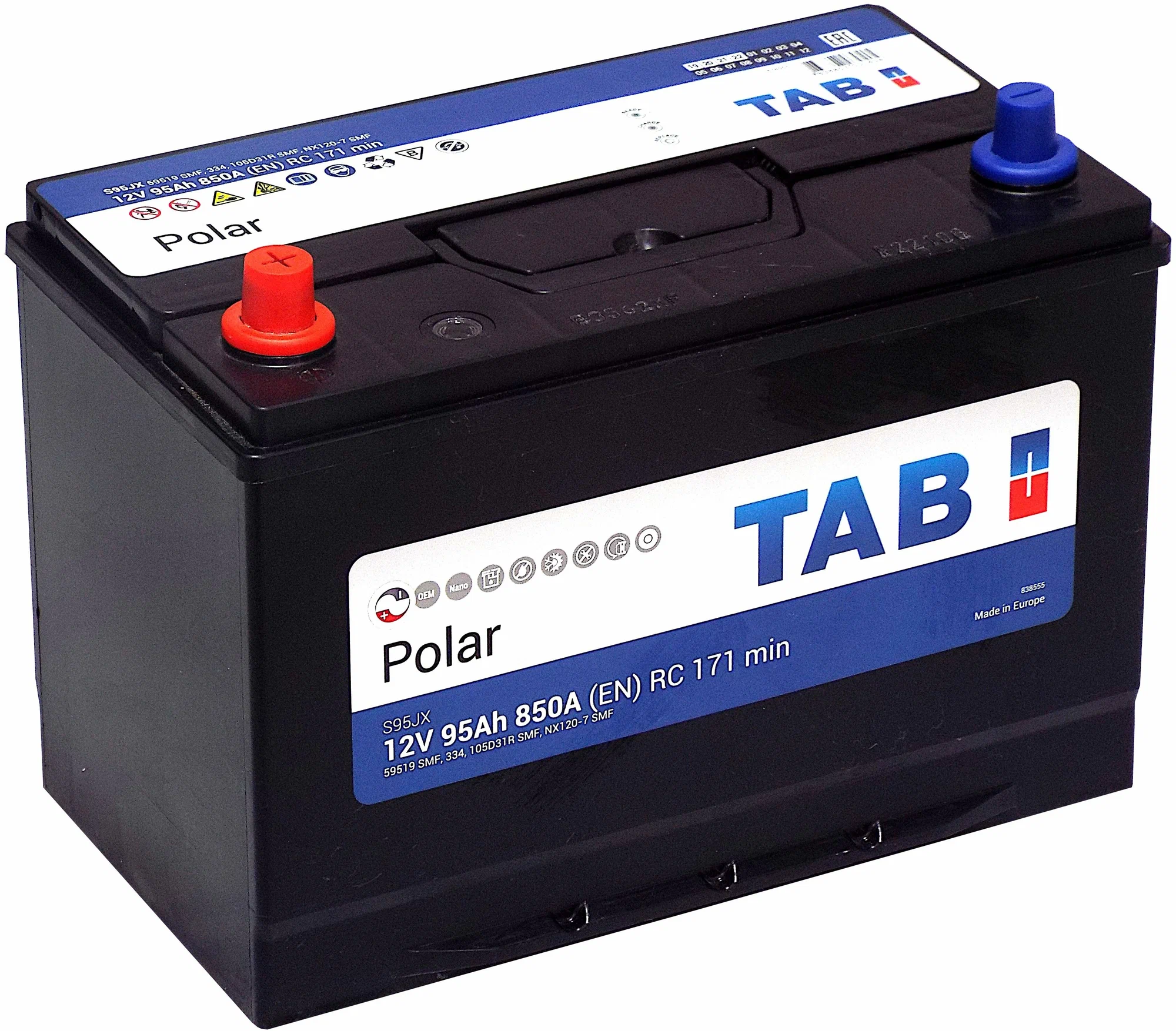 Аккумулятор TAB 95 Ah 850 A ПП 105D31R