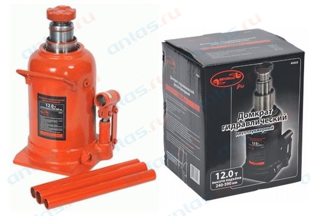 Домкрат гидравлический 12 т 240-590 мм двойной шток АвтоДело Professional 43422