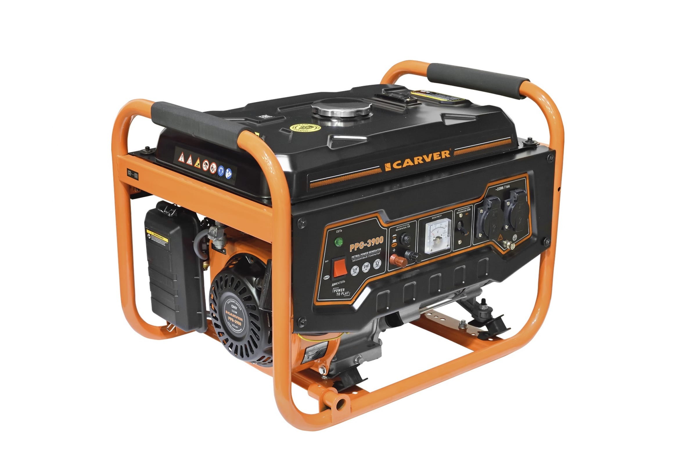 Генератор бенз. CARVER PPG- 3900А (LT-170F, 2,9/3,2кВт, 220В, бак 15л)