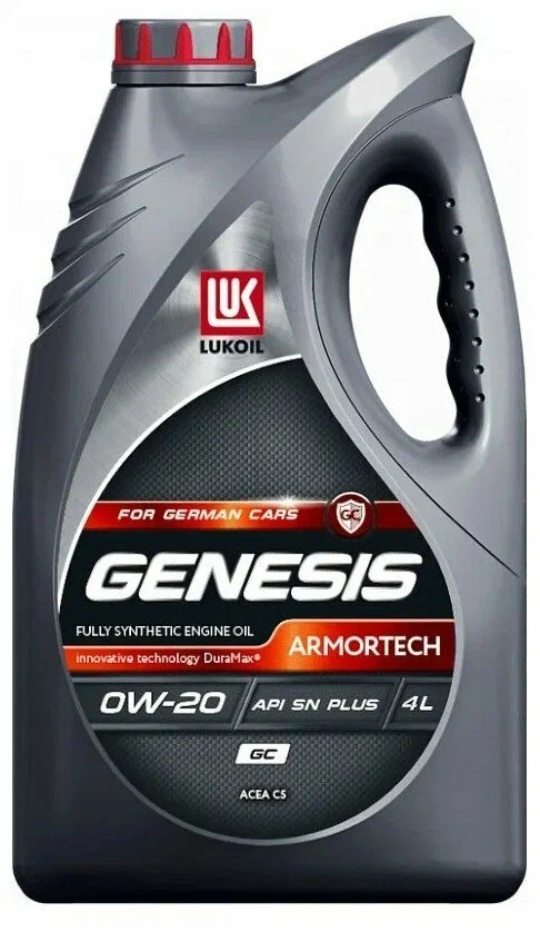 Масло Лукойл Genesis Armortech GC 0W20 API SN PLUS C5 синтетическое 508.00 / 509.00 4 л