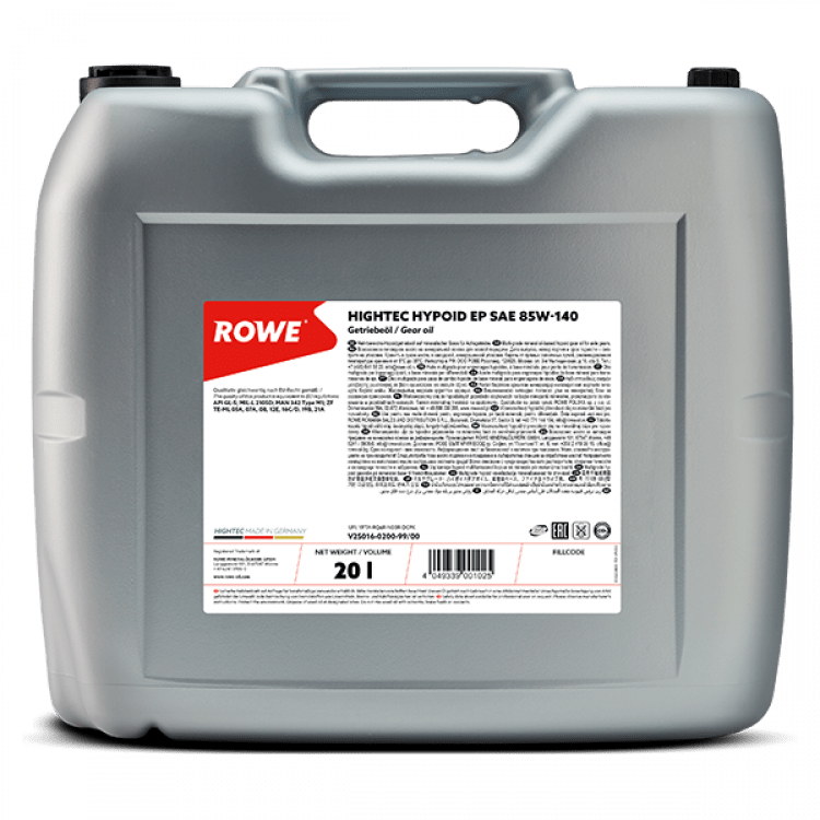 Масло трансмиссионное ROWE 85W140 Hightec Hypoid EP API GL5 20 л