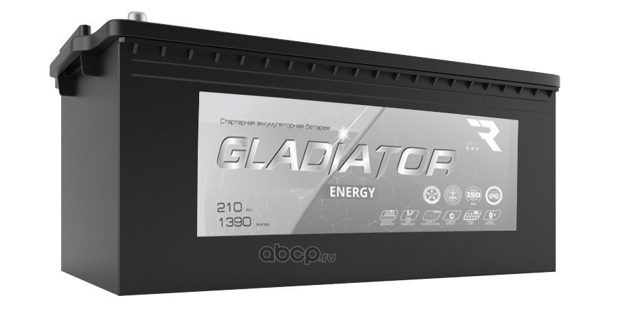 Аккумулятор GLADIATOR ENERGY 210 Ah 1390 A ОП