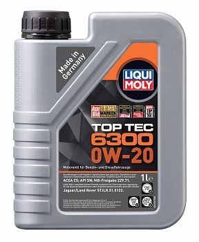 Масло моторное LiquiMoly 0W20 Top Tec 6300 1 литр