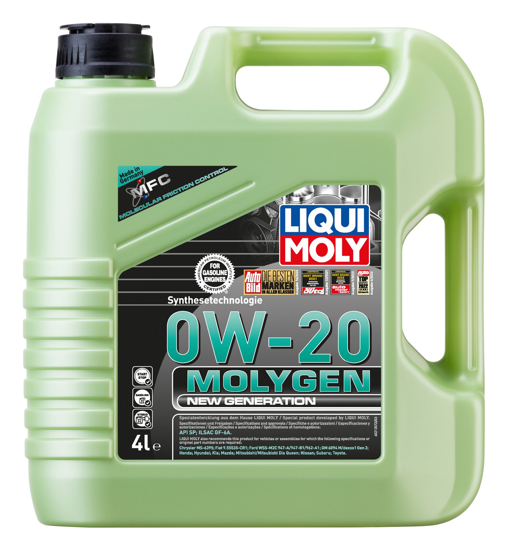 Масло моторное LiquiMoly 0W20 Molygen New Generation синтетическое 4 л