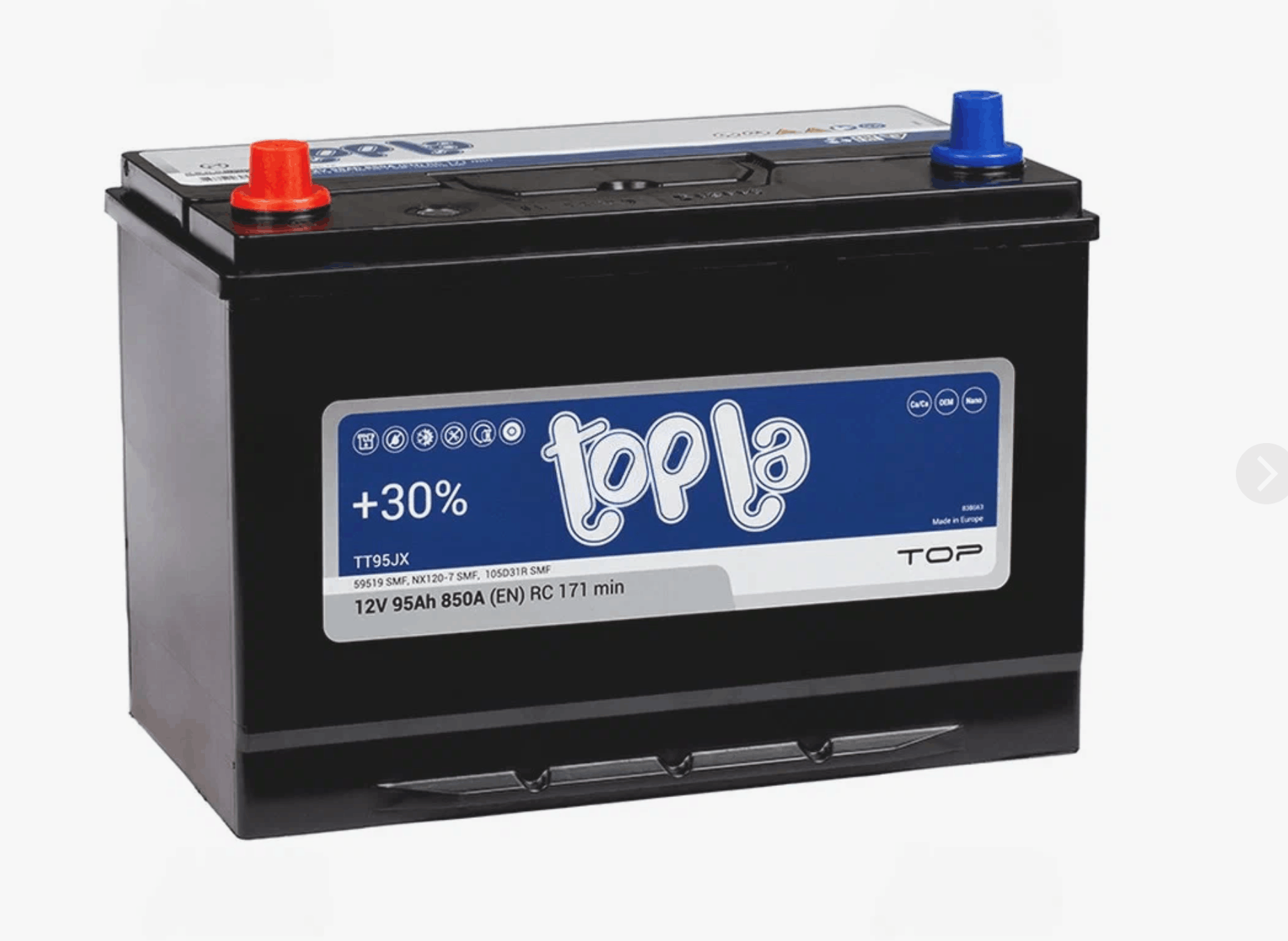 Аккумулятор TOPLA 95 Ah 850 A ПП (125D31R)