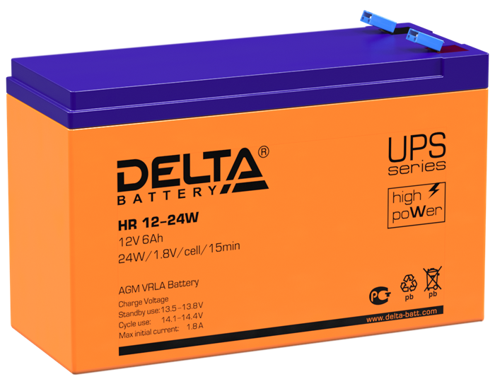 Аккумулятор DELTA HR 12-24W (12V 6 Ah)