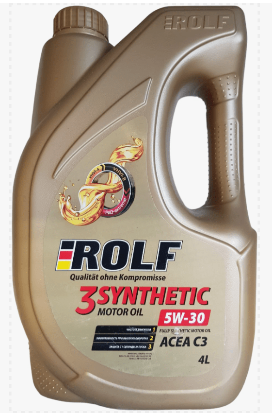 Масло Rolf 3-Synthetic 5W30 С3 синтетическое 4 литра пластик