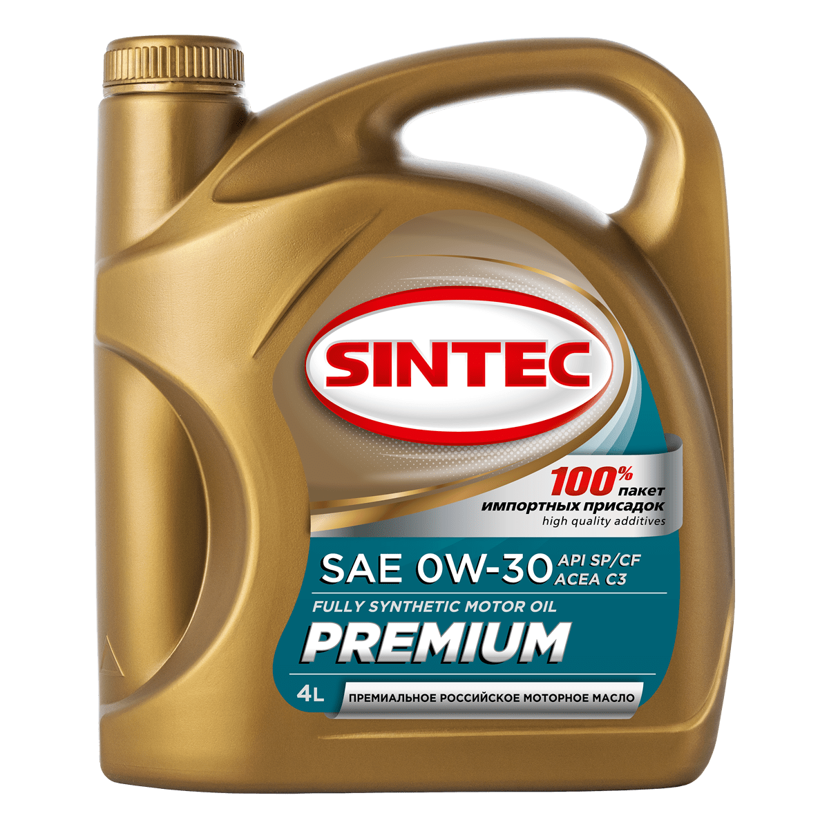 Масло Sintec 0W30 премиум API SP/CF C3 синтетическое  4 л