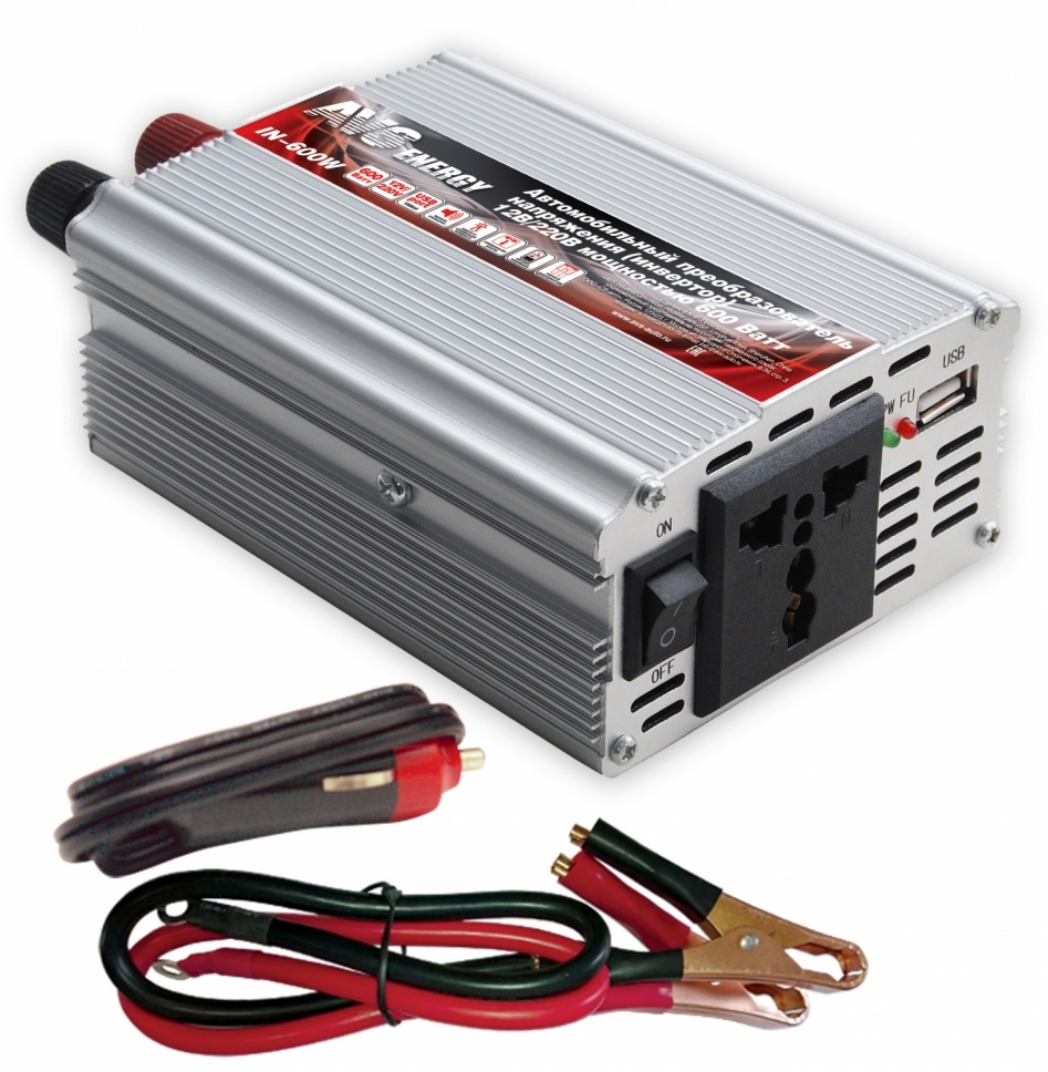 Преобразователь напряжения Инвертор 12 - 220 В 600 Вт AVS IN-600W 43112
