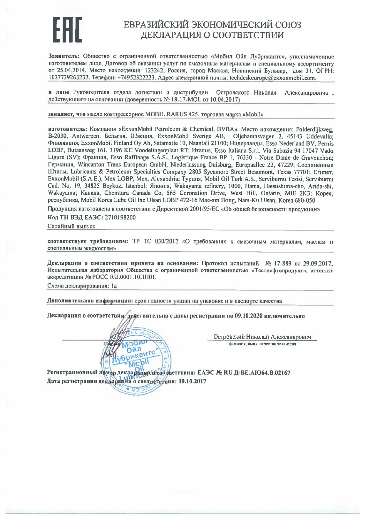 B02167 Mobil Rarus 425