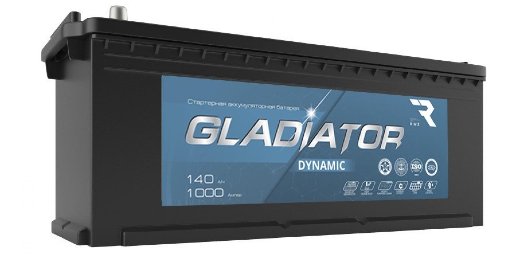Аккумулятор GLADIATOR DYNAMIC 140 Ah 1000 A ОП