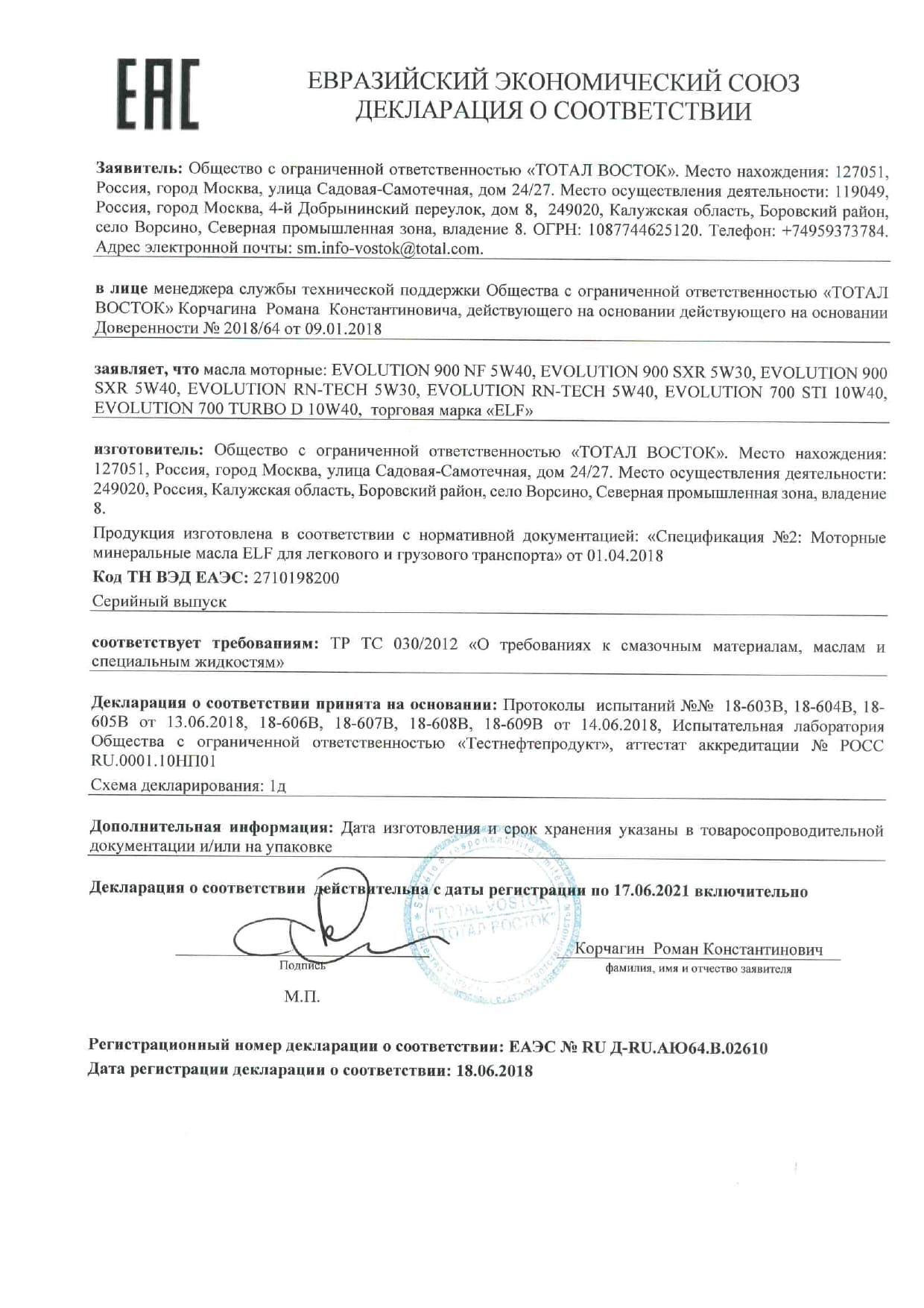 Ворсино Минеральные легковые моторные ELF