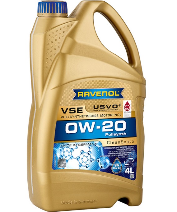 Масло моторное RAVENOL VSE 0W20 4л (синтетика+ПАО)