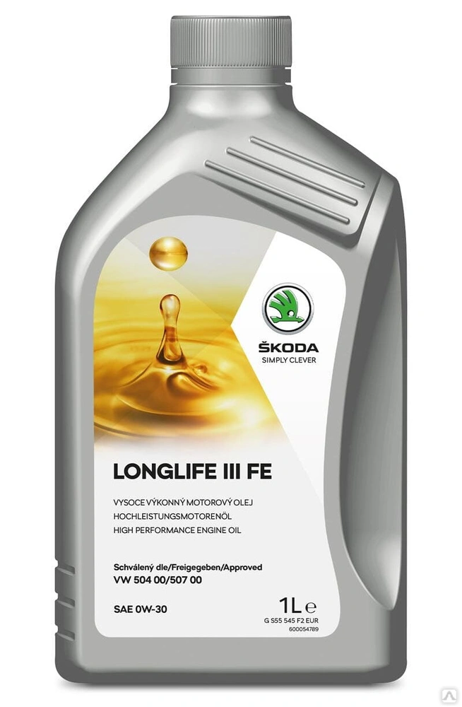 Масло моторное VW Group Skoda Longlife III FE 0W30 синтетическое 1 л