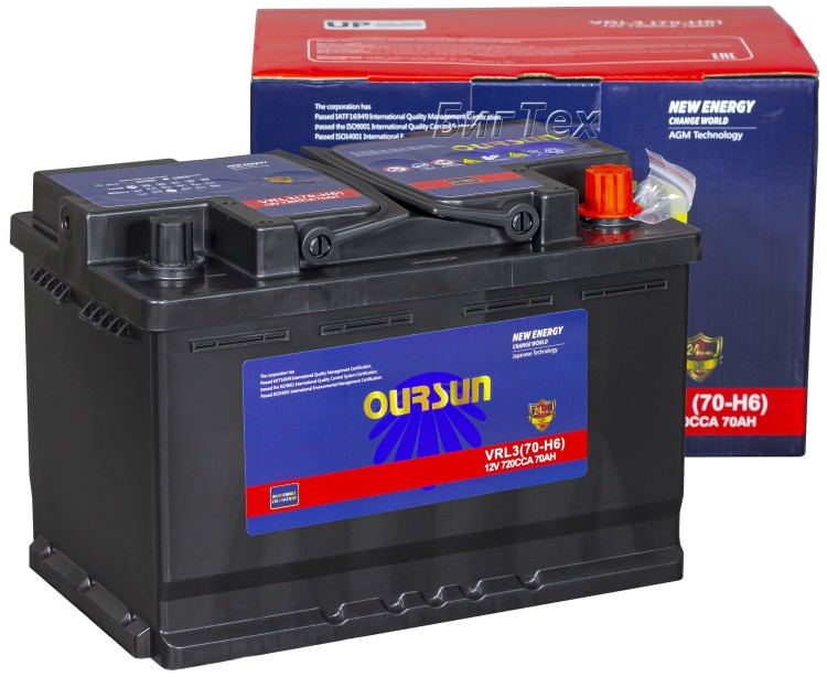 Аккумулятор OURSUN 70 Ah 720 A ОП AGM