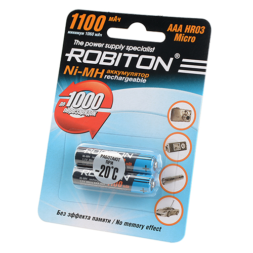Аккумуляторная батарейка ROBITON 1100MHAAA-2 BL2 (цена за 1 шт)
