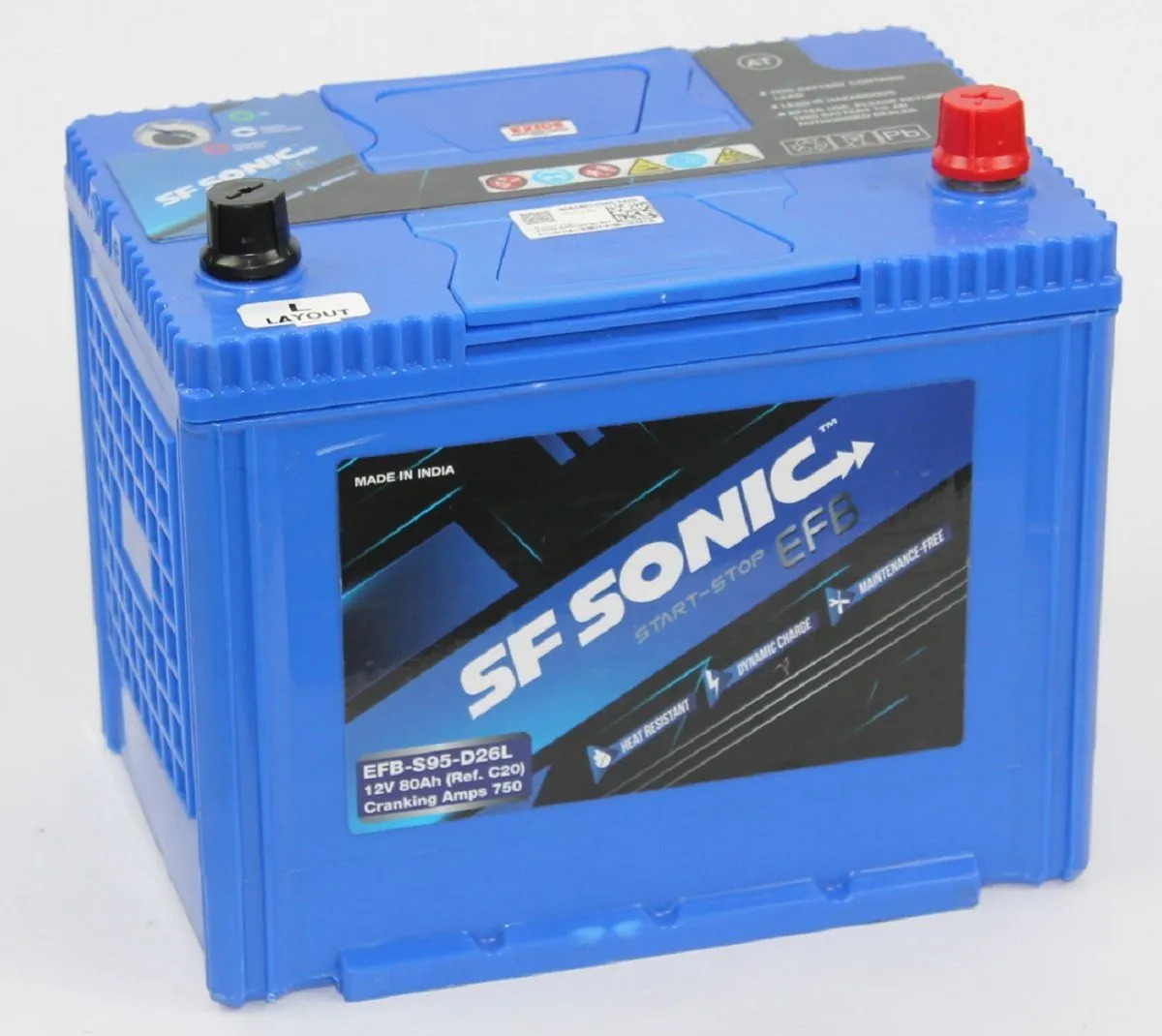 Аккумулятор SF SONIC EFB 80 Ah 750 А ОП D26L ВЫСОКАЯ борт START STOP