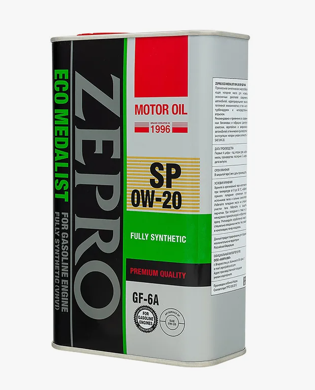 Масло моторное IDEMITSU ZEPRO ECO MEDALIST SP/GF-6 0W20 1 л КОРЕЯ