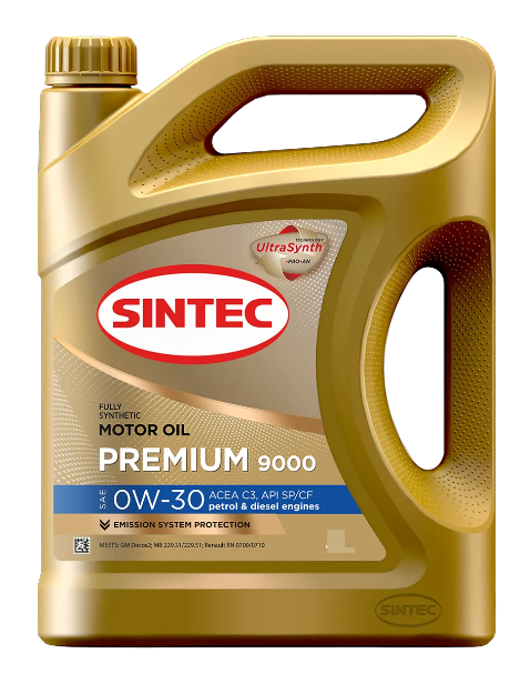 Масло Sintec 0W30 премиум API SP/CF C3 синтетическое  5 л