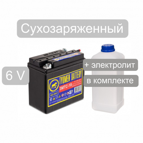 Аккумулятор 3МТС-18 Мото аккумулятор (TYUMEN BATTERY) + ЭЛЕКТРОЛИТ фото магазина Бери Масло