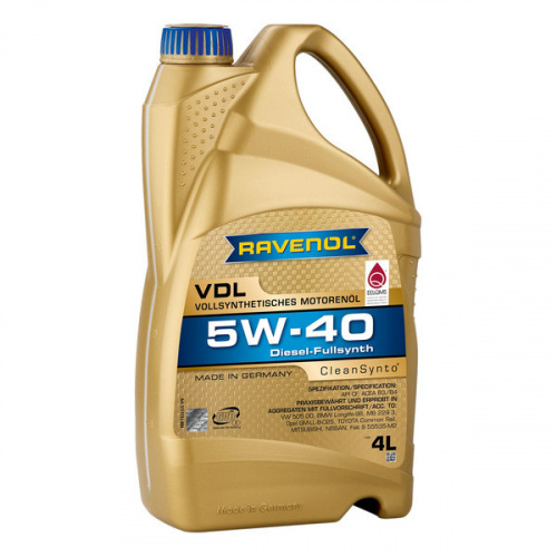 Масло моторное RAVENOL VDL 5W40 4л (синтетика)