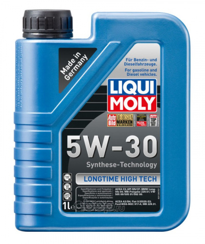 Масло LiquiMoly 5W30 LONGTIME HIGH TECH синтетическое CF/SL А3/В4 1 л
