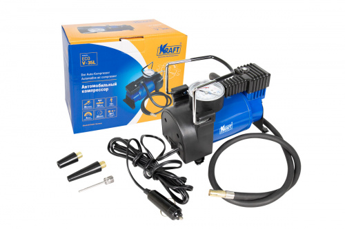 Компрессор Kraft ECO V-35L, 35 л/мин в сумке, 3 насадки KT 800034