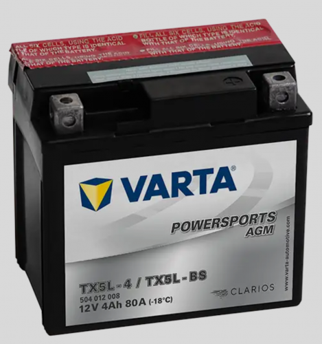 Аккумулятор VARTA POWERSPORTS 12V/4Ач (504 012 008) AGM фото магазина Бери Масло