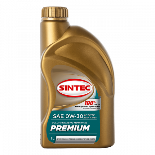 Масло Sintec 0W30 премиум API SP/CF C3 синтетическое 1 л