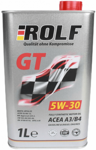 Масло моторное Rolf GT 5W30 A3/B4 синтетическое 1 литр