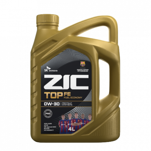 Масло моторное ZIC TOP FE 0W30 API SL ACEA A7/B7, A5/B5 4 л