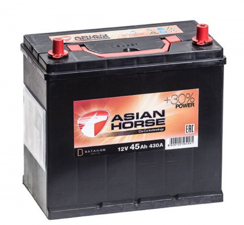 Аккумулятор Asian Horse 45 Ah 430 A тонк.кл/бортик УЦЕНКА фото магазина Бери Масло