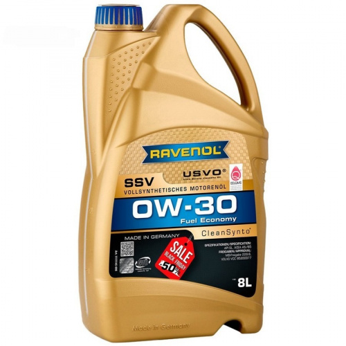 Масло моторное RAVENOL 0W30 SSV Fuel Economy A5/B5 SL синтетическое 8