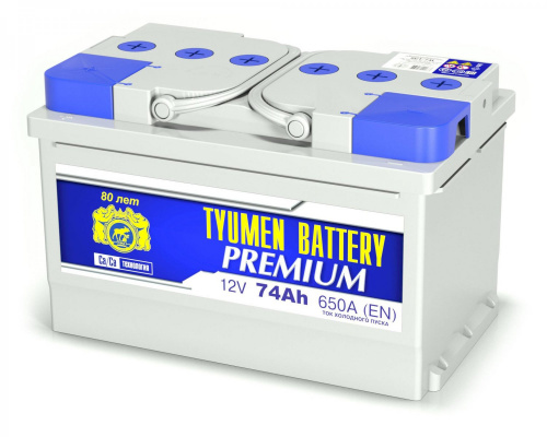 Аккумулятор TYUMEN 74 Ah 650 A battery PREMIUM О.П (Ca/Ca) низкая фото магазина Бери Масло