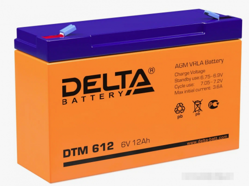 Аккумулятор DELTA DTM 612 фото магазина Бери Масло