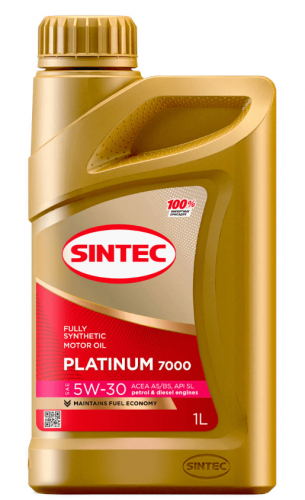 Масло Sintec 5W30 Platinum 7000 A5/B5 синтетическое 1 л