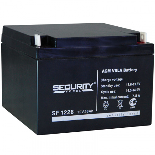 Аккумулятор Security Force SF1226 12V 26 Ah фото магазина Бери Масло