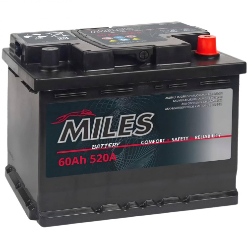 Аккумулятор MILES 60 Ah 500 A ОП фото магазина Бери Масло
